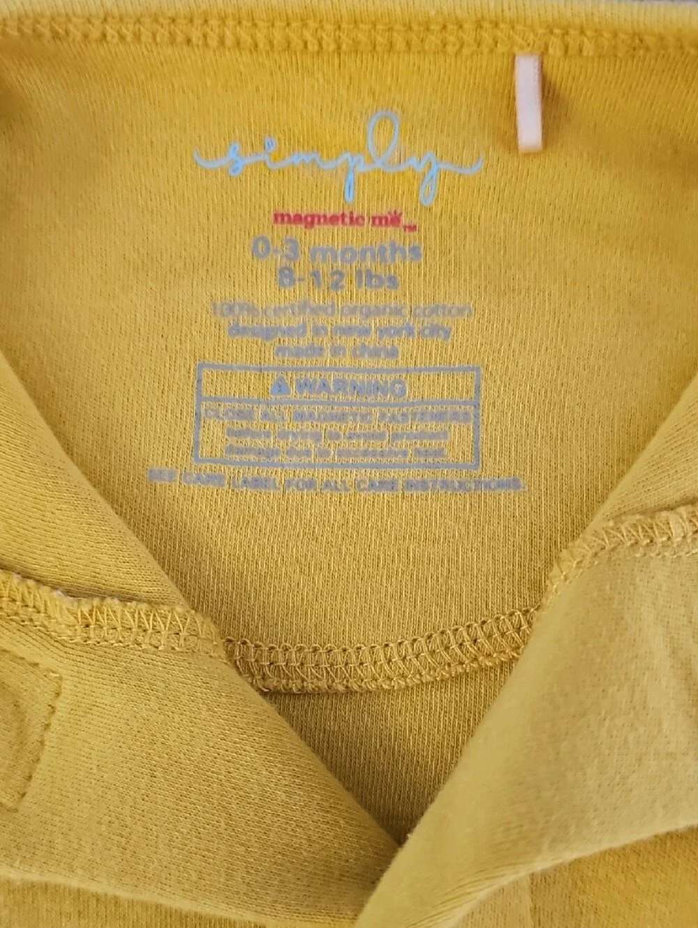 Magnetic Me Dandelion Modal Magnetic Footie 0-3 Months Mustard Yellow Pajama